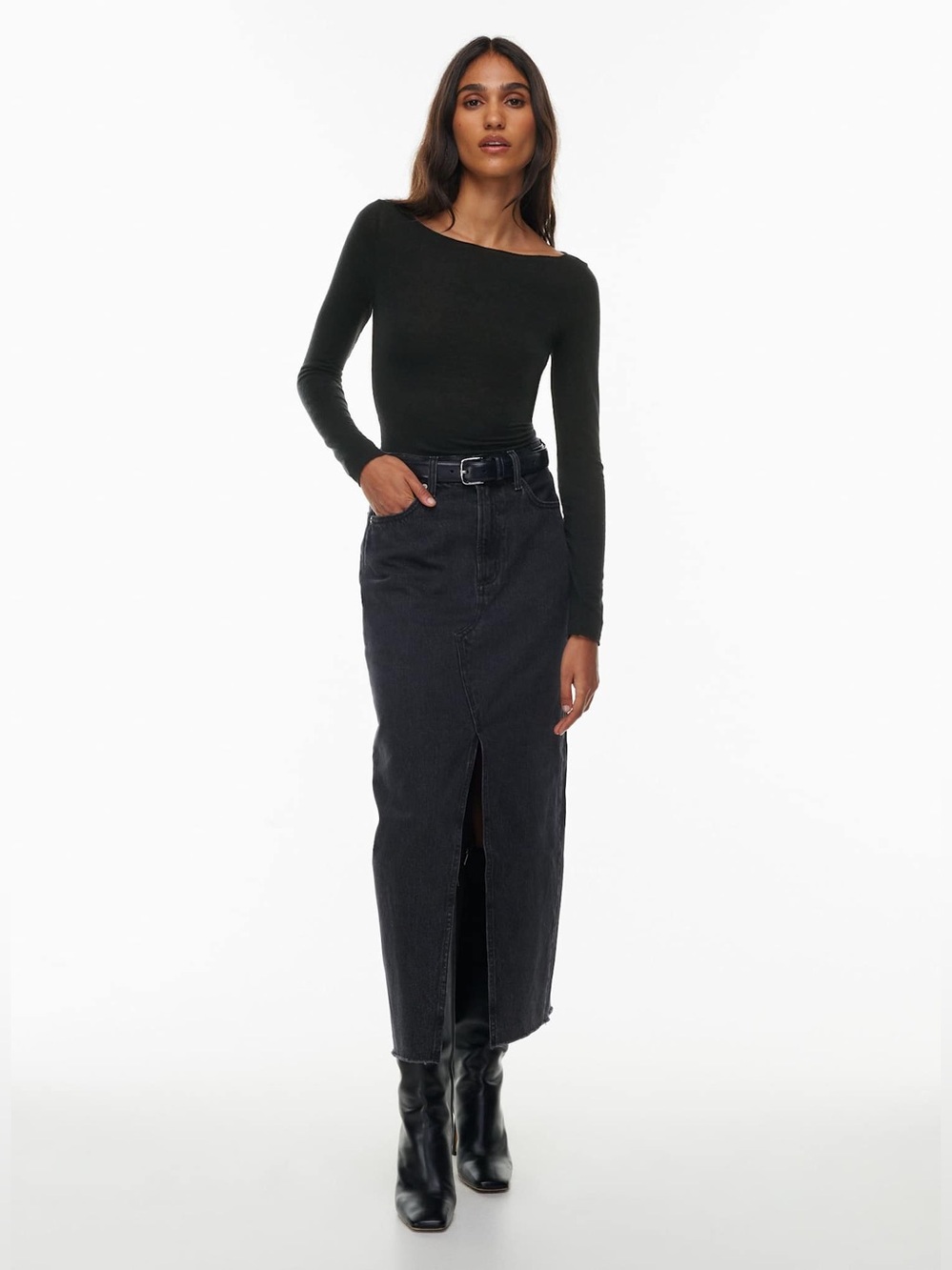 Aritzia Denim Forum The '90s Vintage Maxi Jean Skirt